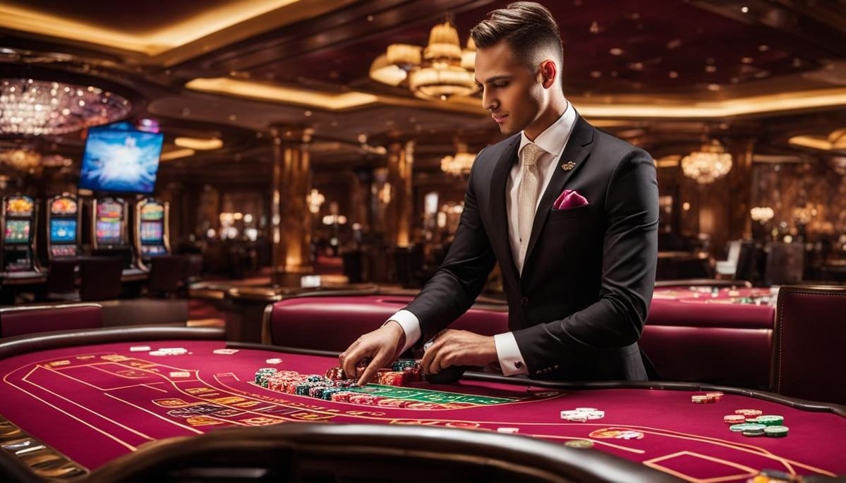 Live blackjack dealer table on a mobile screen showing cards and betting interface